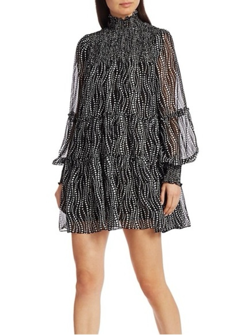 Cinq a Sept Rika Dress Daisy Chain Black 4 NWT $395 - Picture 2 of 5
